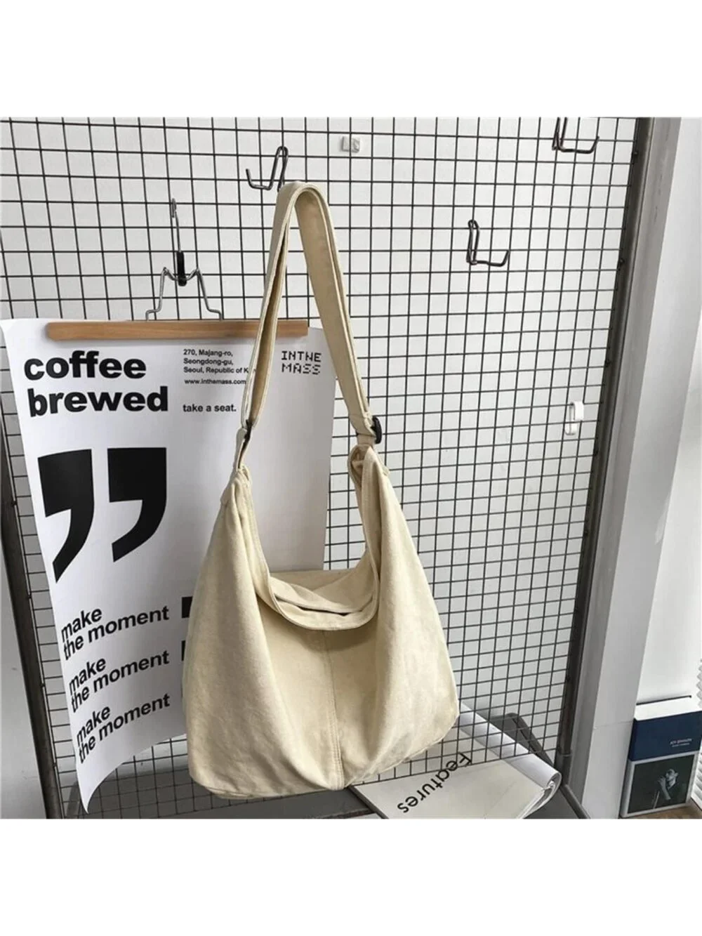 Women's White2 Travel Canvas Zipper Crossbody Shoulder Laptop Bag